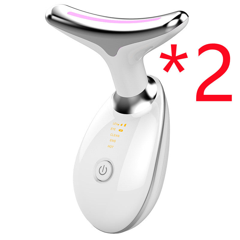 EMS Thermal Neck Lifting And Tighten Massager Electric Microcurrent Wrinkle Remover LED Photon Face Beauty Device For Woman - Guiaz