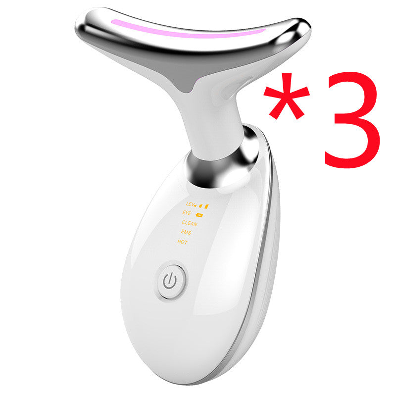 EMS Thermal Neck Lifting And Tighten Massager Electric Microcurrent Wrinkle Remover LED Photon Face Beauty Device For Woman - Guiaz